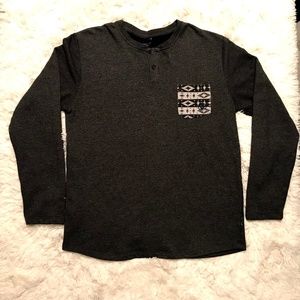 Volcom Mens Small Gray Henley Pullover